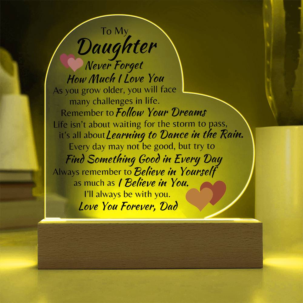 To My Daughter | Love Dad | Heart Acrylic