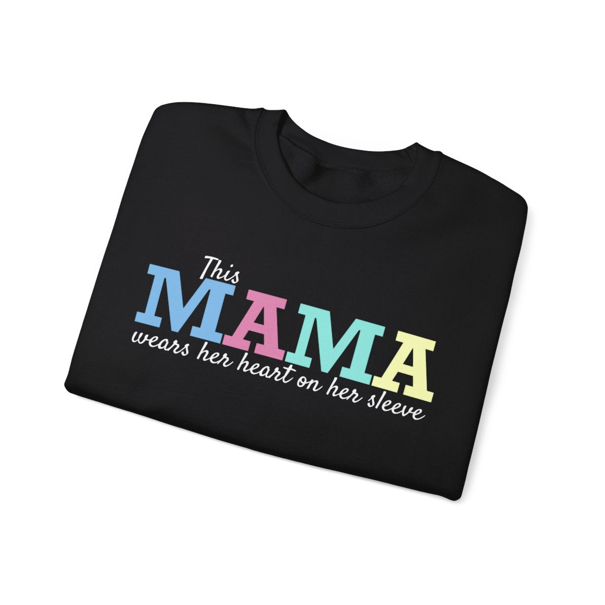 This MAMA wears her heart on her sleeve | Personalized with Childrens Name On Left Sleeve